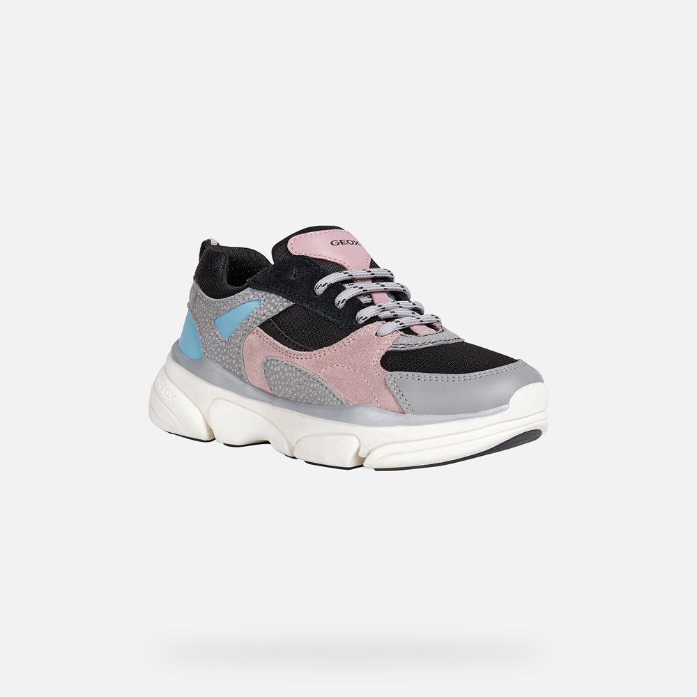 Geox Sneakers Grey/Pink Lunare - Geox Girls Shoes - EKMLVJ780